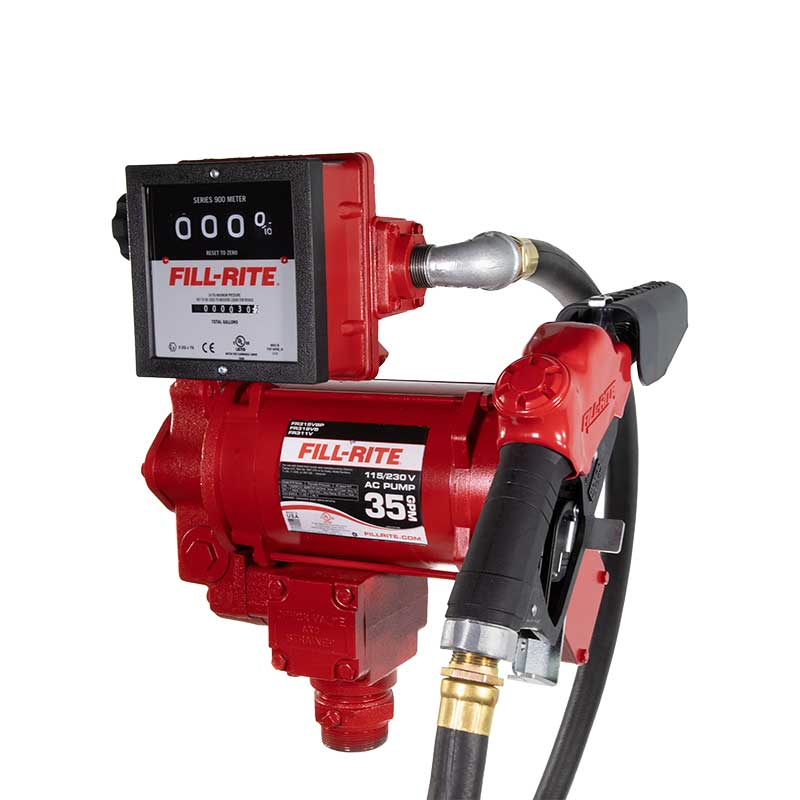 Bomba de transferencia de combustible de 115-230V CA y 35 GPM con medidor y boquilla CADFR311VLB