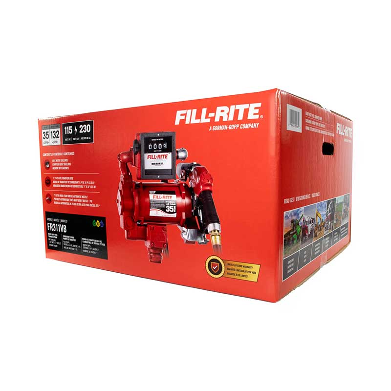 Bomba de transferencia de combustible de 115-230V CA y 35 GPM con medidor y boquilla CADFR311VLB