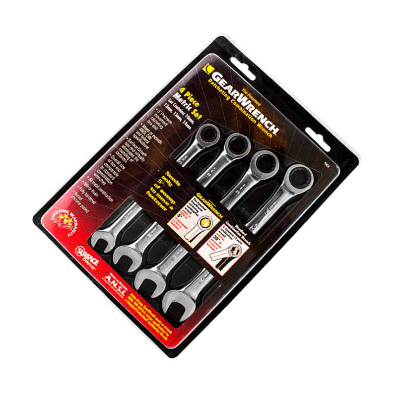 4 Piezas Juego de Llaves Combinadas con Matraca Mm 12 Puntas APX9404