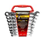 8 Piezas Juego de Llaves Combinadas Cabeza Flexible con Matraca Sae 12 Puntas APX9701