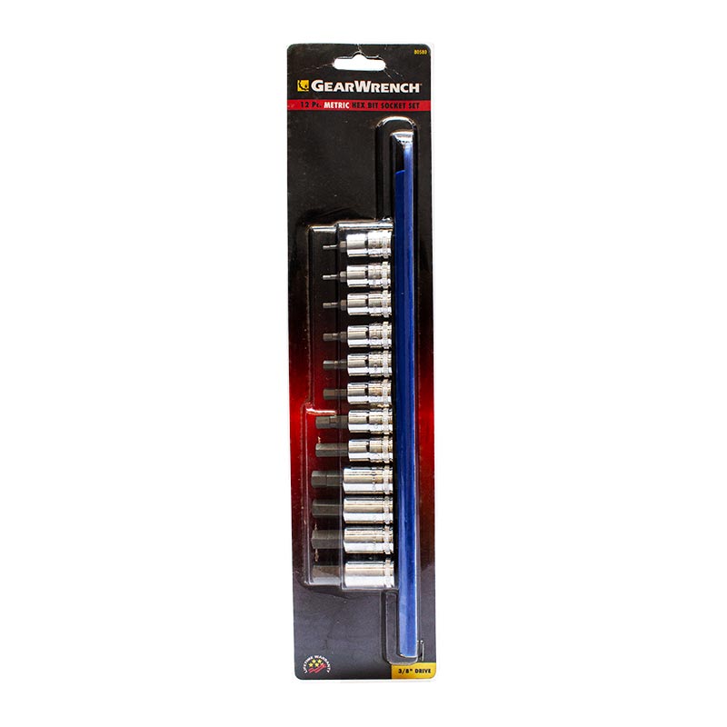 12 Piezas Juego de Dados con Punta Hexagonal Mm de 3/8" APX80580