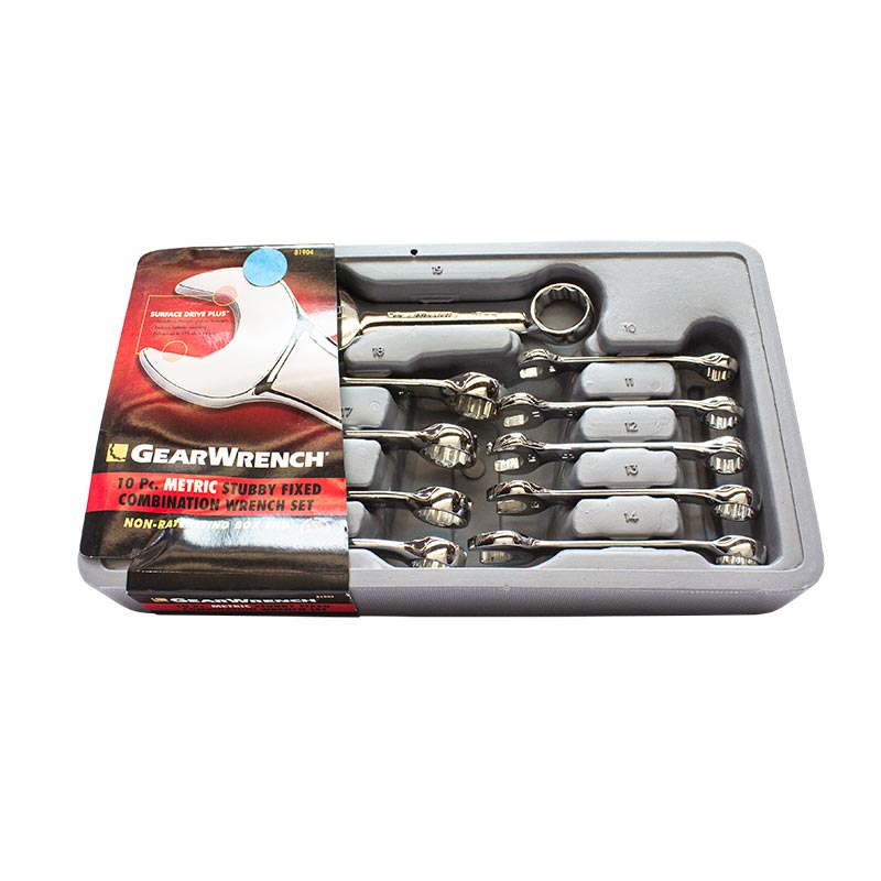 10 Piezas Set Llaves Combiandas Stubby 12 Puntas Metrico APX81904